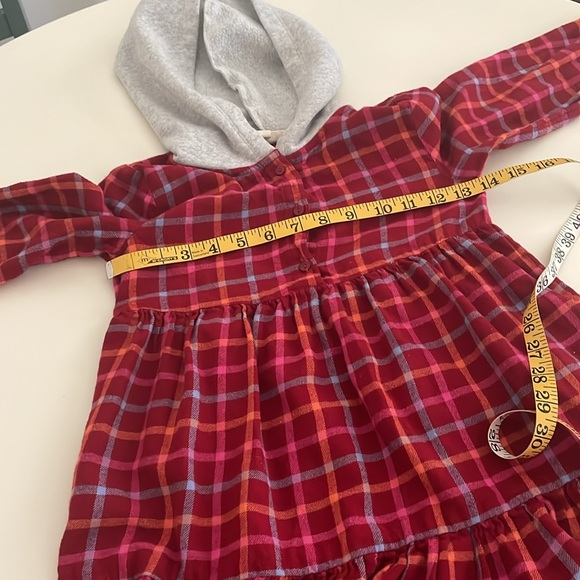Tucker + Tate Red-Blue-Orange-Gray Long Sleeve Flannel Pullover Dress- Girls 6 - Picture 7 of 10